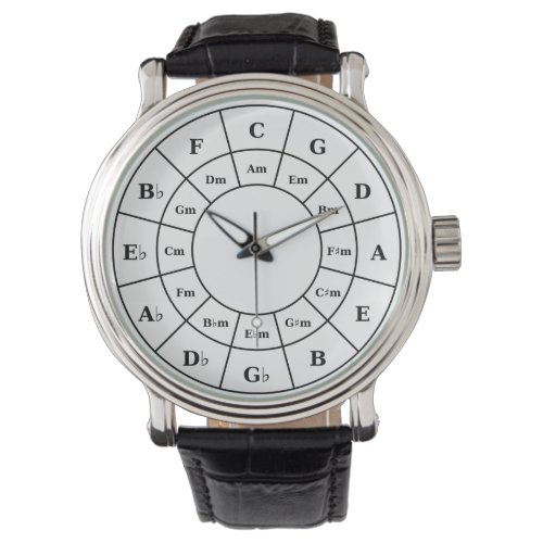 Circle Of Fifths in Black _ Musician Design Watch