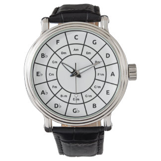 Circle Of Fifths in Black - Musician Design Watch