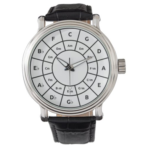 Circle Of Fifths in Black _ Musician Design Watch