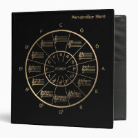 Circle of Fifths in Gold for All Musicians Binder