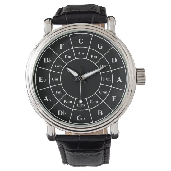 Circle Of Fifths in White - Musician Design Watch