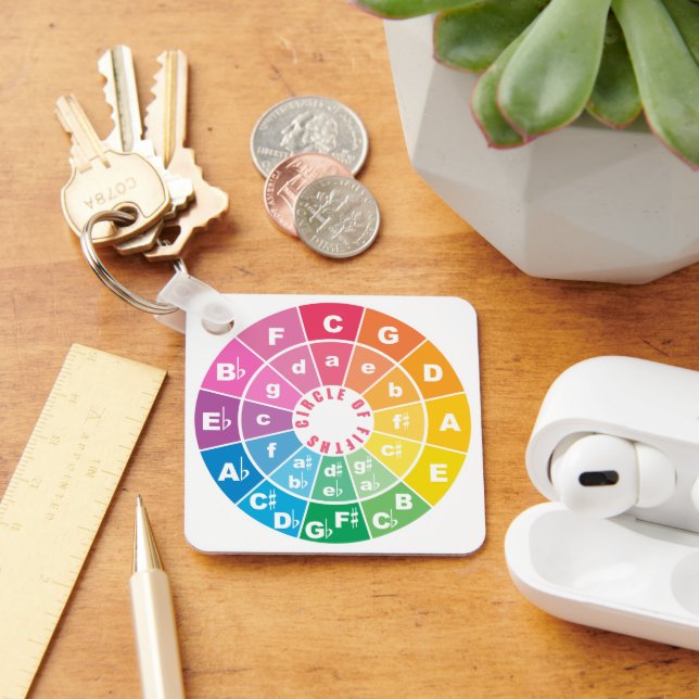 Circle of Fifths Music Theory Cheat Sheet Keychain (Desk)