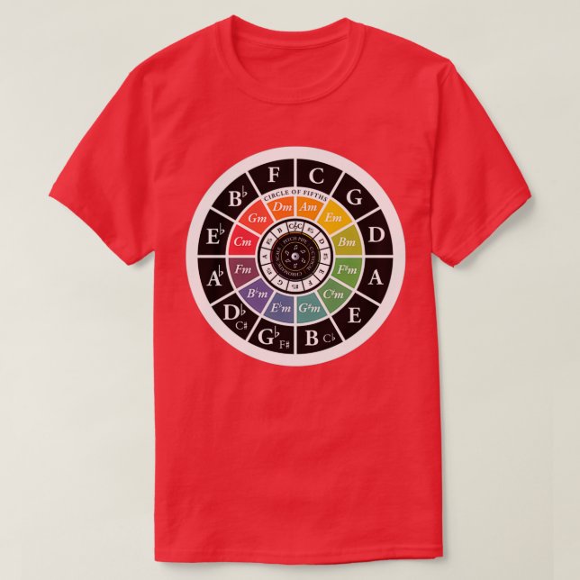 Circle of Fifths Pitch Pipe Art Chromatic Tuner CC T-Shirt (Design Front)