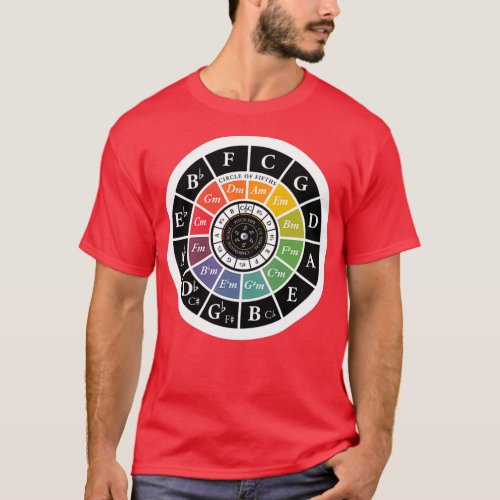 Circle of Fifths Pitch Pipe Art Chromatic Tuner CC T_Shirt