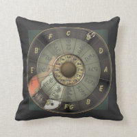 Circle Of Fifths - Vintage Guitar Throw Pillow