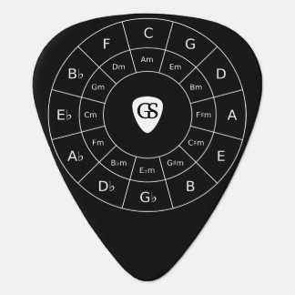 Circle Of Fifths - White Music Theory Graphic Guit Guitar Pick