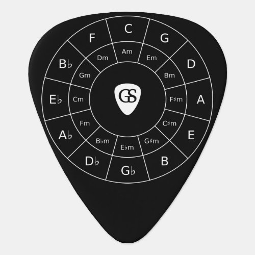 Circle Of Fifths _ White Music Theory Graphic Guit Guitar Pick