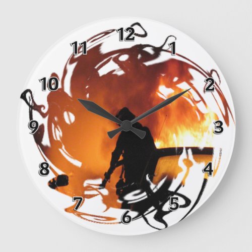 Circle Of Flames Large Clock