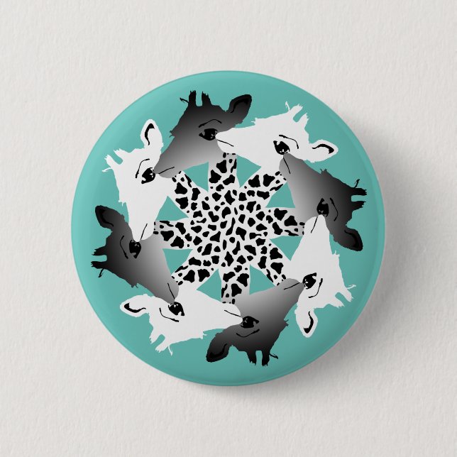 circle of giraffes magnet button (Front)