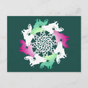 circle of giraffes postcard