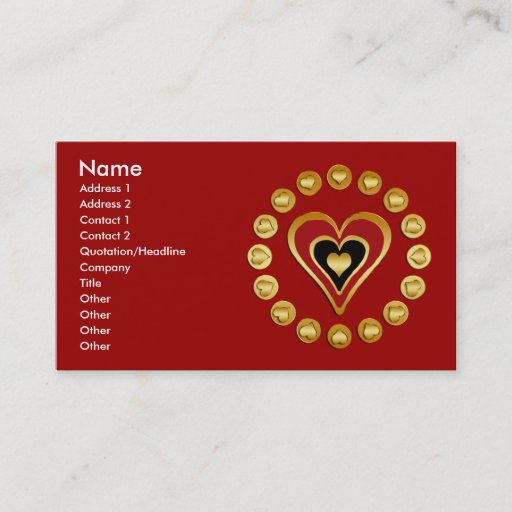 Customizable CIRCLE OF HEARTS BUSINESS CARDS