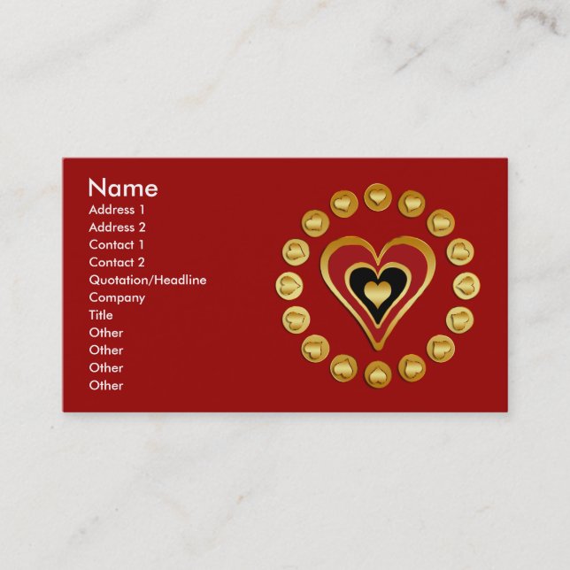 CIRCLE OF HEARTS BUSINESS CARDS (Front)