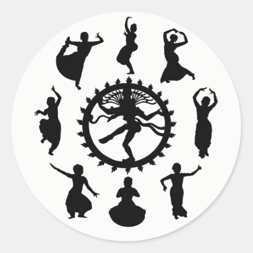 Circle of Indian Dance Classic Round Sticker