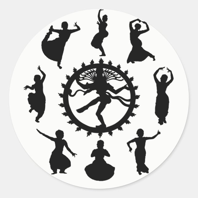 Circle of Indian Dance Classic Round Sticker (Front)