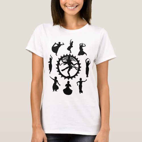 Circle of Indian Dance Womens Light T_Shirt