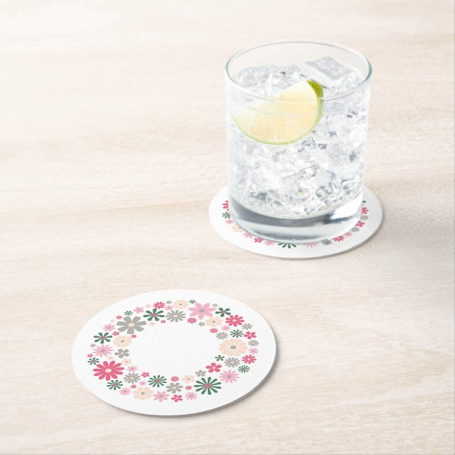 Circle of Joy Round Paper Coaster (Insitu)