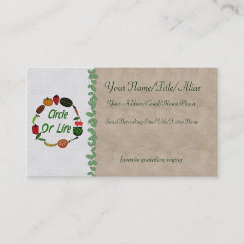 Circle Of Life Business Card