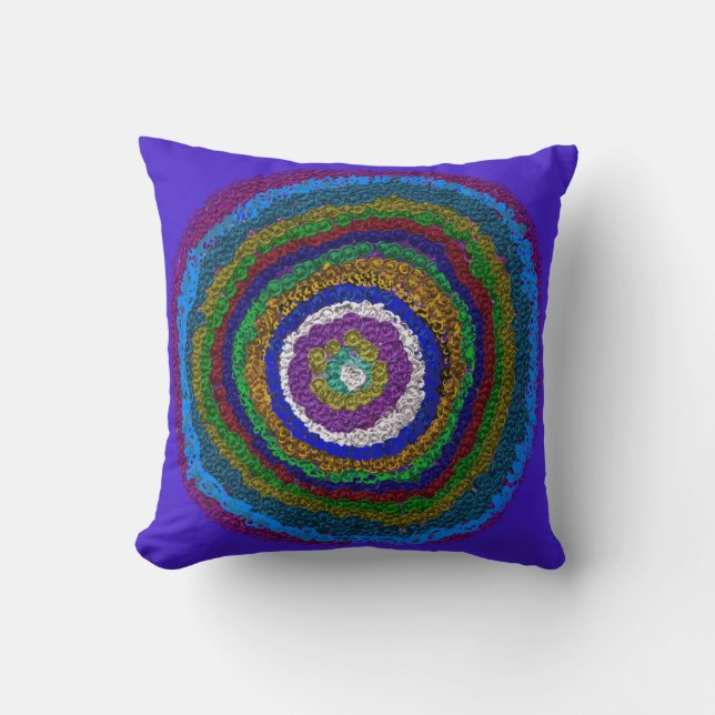 Circle of Life Multicolor Throw Pillow (Front)