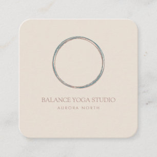 Circle of Life Symbol Yoga Custom Name Square Business Card