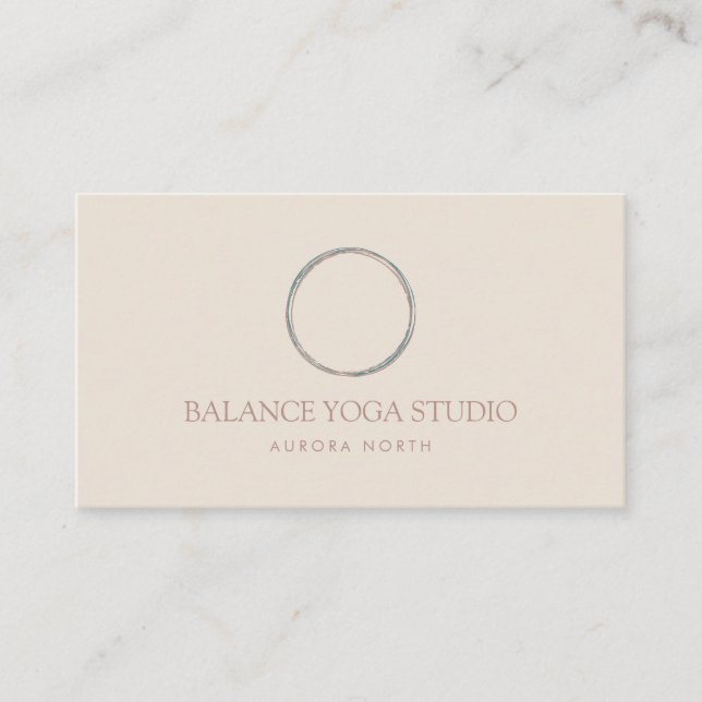 Circle of Life Symbol Yoga Instructor Customized Business Card (Front)