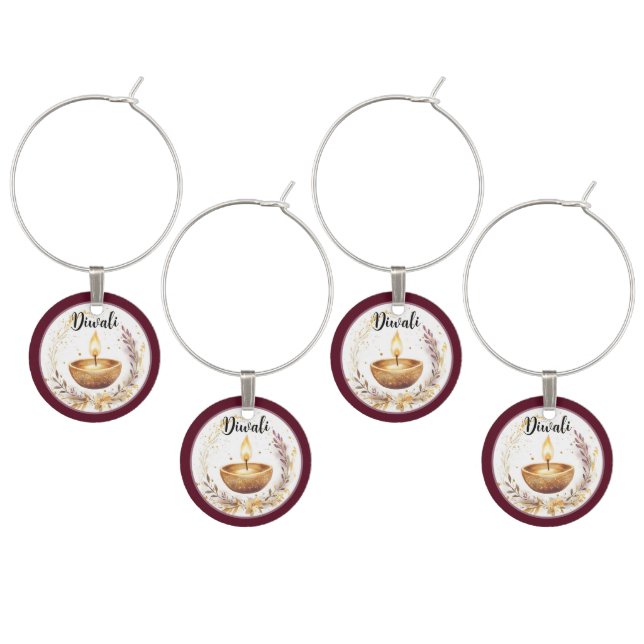 Circle of Light: A Diwali Blessing Wine Charm (Staggered)
