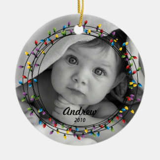 Circle of Lights Photo Christmas Ornament