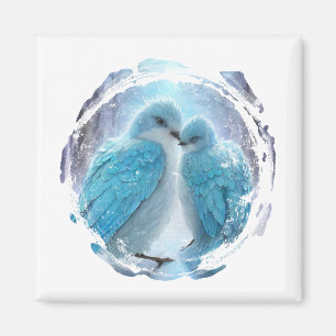 *~* Circle of Love Birds AP54 Art Winter Magnet