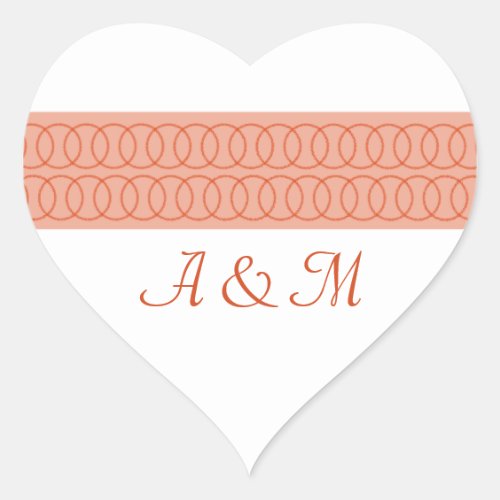 Circle of Love Monogram Heart Stickers