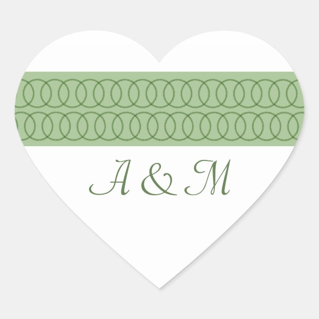 Circle of Love Monogram Heart Stickers (Front)