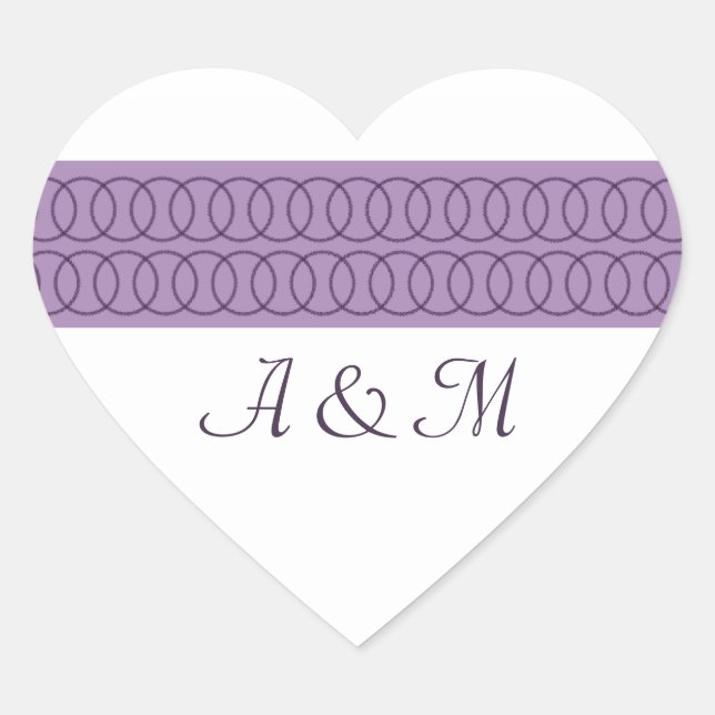 Circle of Love Monogram Heart Stickers (Front)