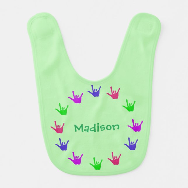 Circle of Love Sign Language Baby Bibs (Front)
