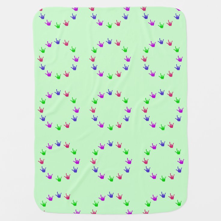 Circle of love sign language hands, baby blankets Zazzle