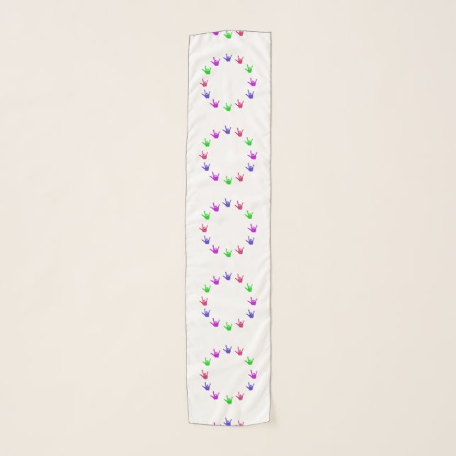 Circle of love, sign language hands, chiffon scarf (Front)