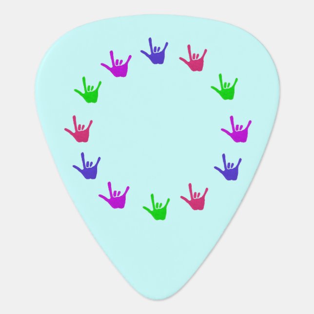 Circle of Love Sign Language Hands Guitar Picks (Front)