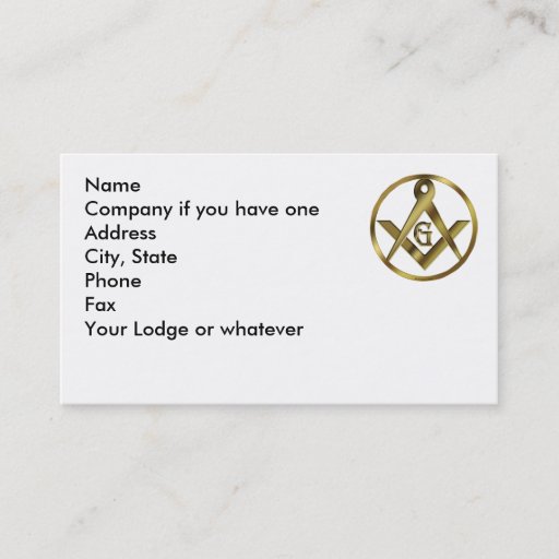 Customizable Circle of Masons Business Card