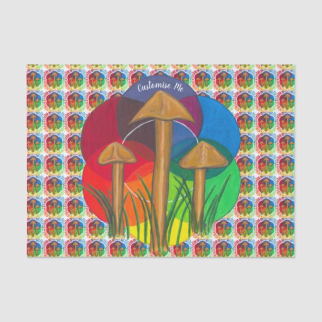 Circle of Mushrooms - Acrylic Painting Tissue Paper (Front)