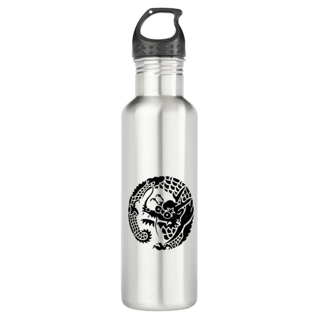 Circle of Nichiren sect dragon Stainless Steel Water Bottle (Front)