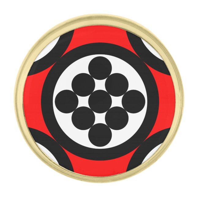 Circle of Nine by Kenneth Yoncich Gold Finish Lapel Pin (Front)