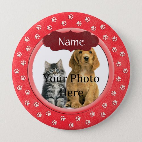 Circle of Paw Prints Dog or Cat Pet Memorial Pinback Button