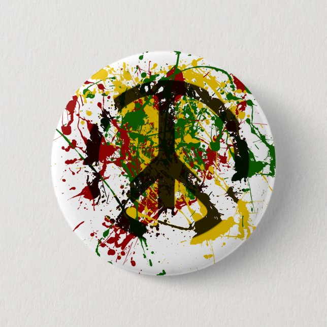 Circle of Peace Paint Pinback Button (Front)
