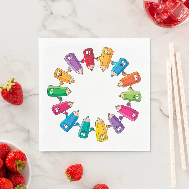 Circle Of Pencils Napkins (Creator Uploaded)