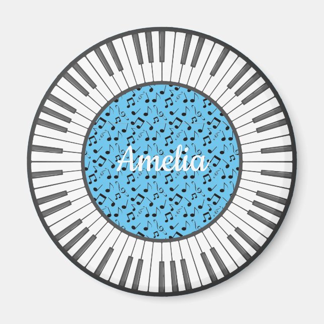 Circle of Piano Keys Design Magnet (Front)