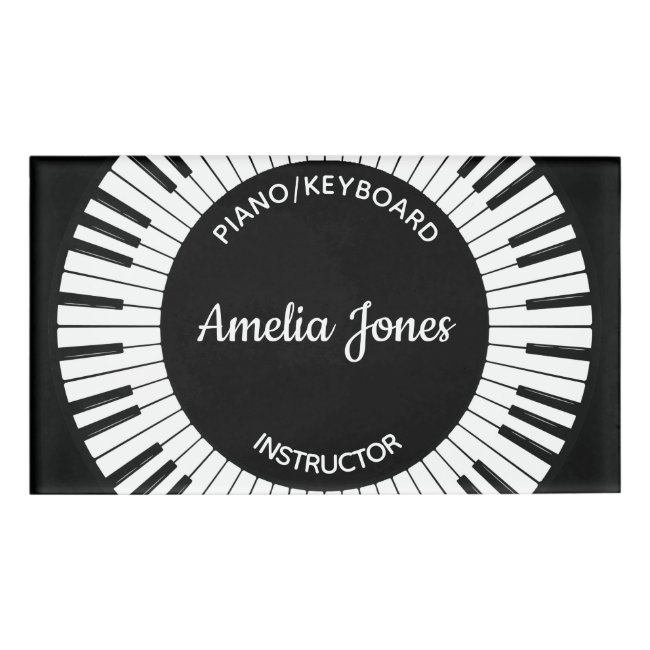 Circle of Piano Keys Design Name Tag