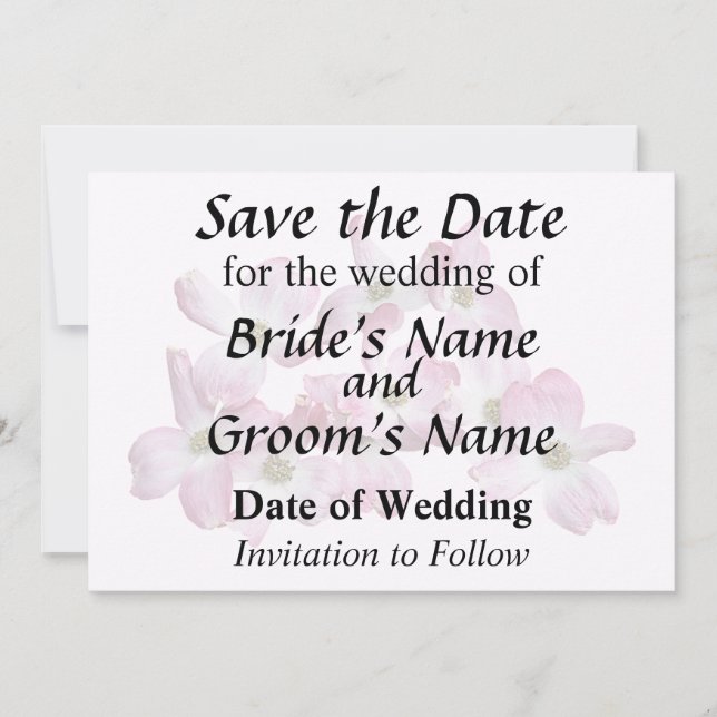 Circle of Pink Dogwood Save The Date (Front)
