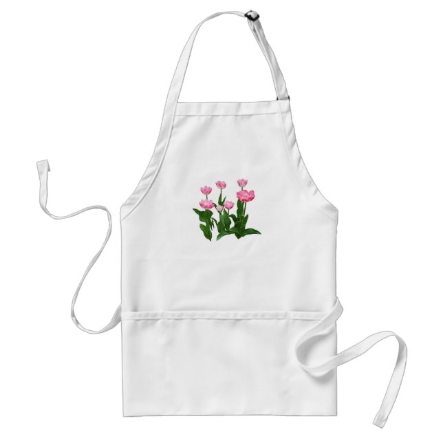 Circle of Pink Tulips Adult Apron (Front)
