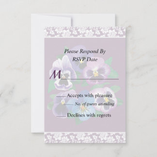 Circle of Purple Pansies Wedding Invitation
