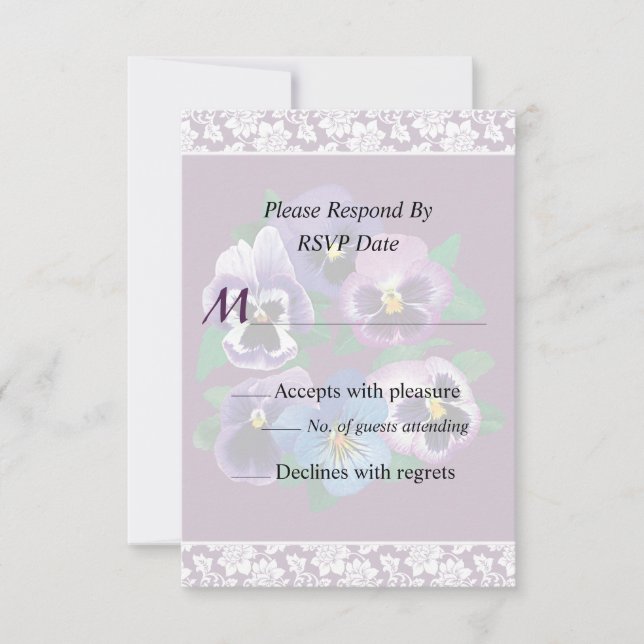 Circle of Purple Pansies Wedding Invitation (Front)
