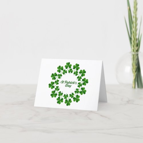 Circle Of Shamrocks Holiday Card