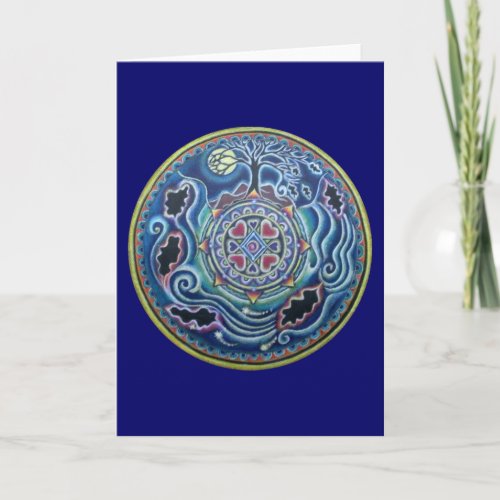 Circle of the Seasons  Fall Equinox Mandala Card