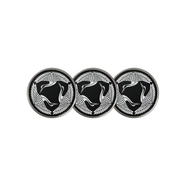 Circle of three cranes golf ball marker (3 Up)